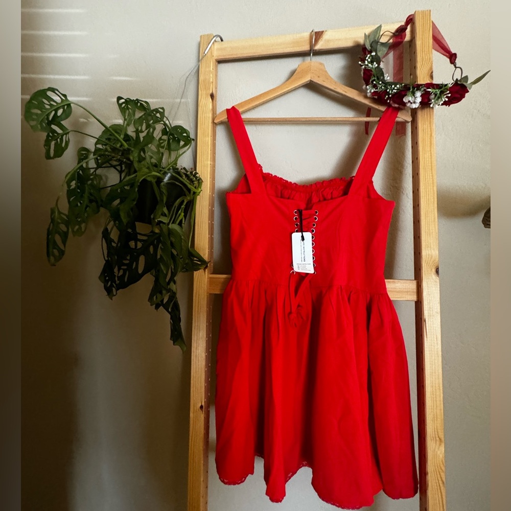 Red Cottage Fairy Rave Outfit - Picture 5 of 10